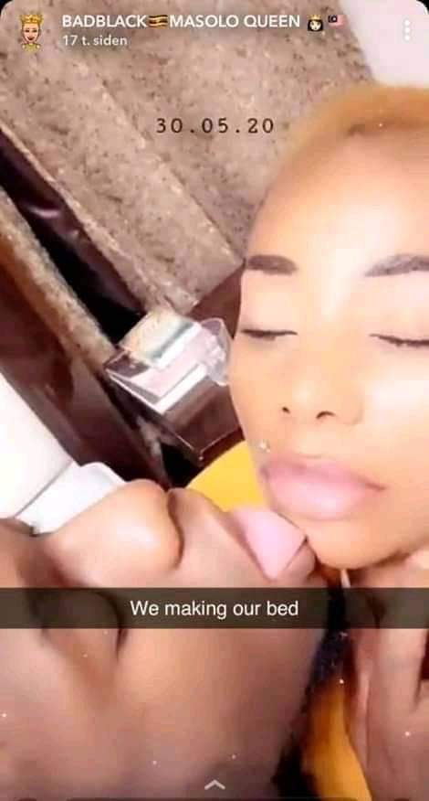 Masolo Queen Bad Black Shares Pics On Snap Chat While Serving Delicious Beans To Her Muscular Boyfriend